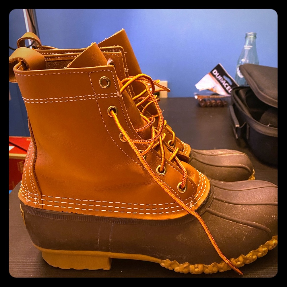 Men’s L.L. Bean Boots 8” Tan/Brown duck boots